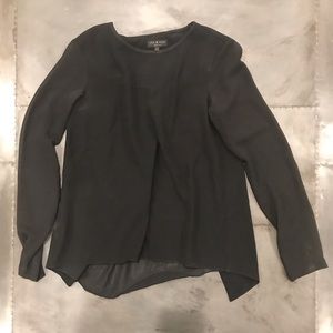 Rag & Bone black blouse with sheer sleeves